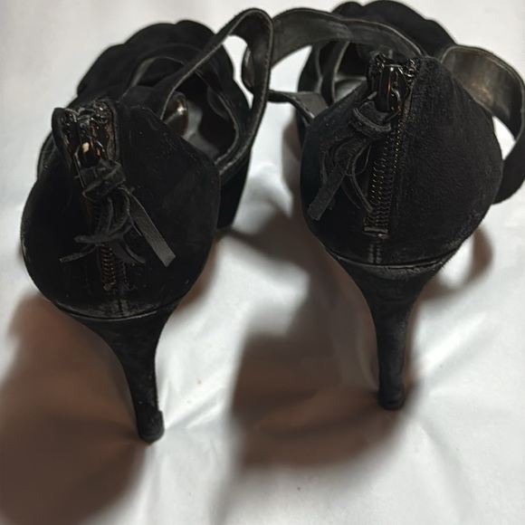 Guess black suede‎ high heels sandals open toe platform Sz 9 1/2 - Picture 7 of 9